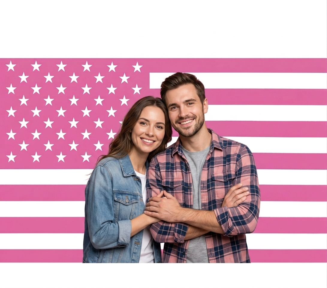Custom Pink USA Flag